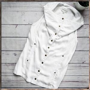 ANTHROPOLOGIE Marrakech Tombolo Vest White Tencel Lyocell S